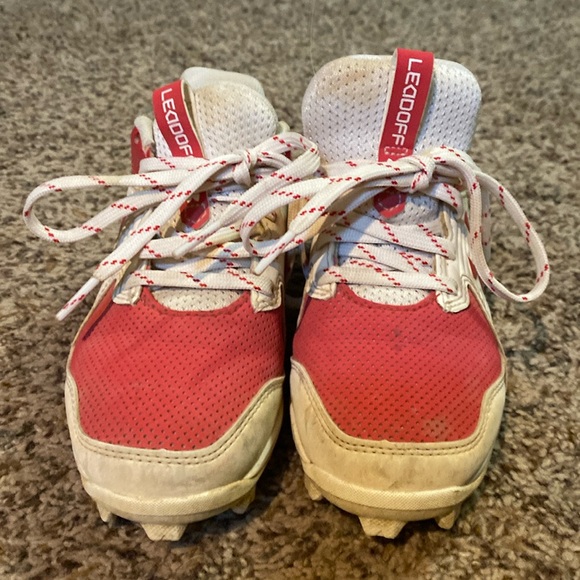 Under Armour baseball cleats red and white size  youth 1 - Picture 1 of 5
